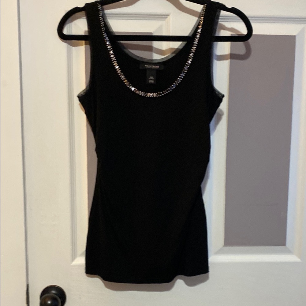 WHITE HOUSE BLACK MARKET 
Black Embellished Tank Top